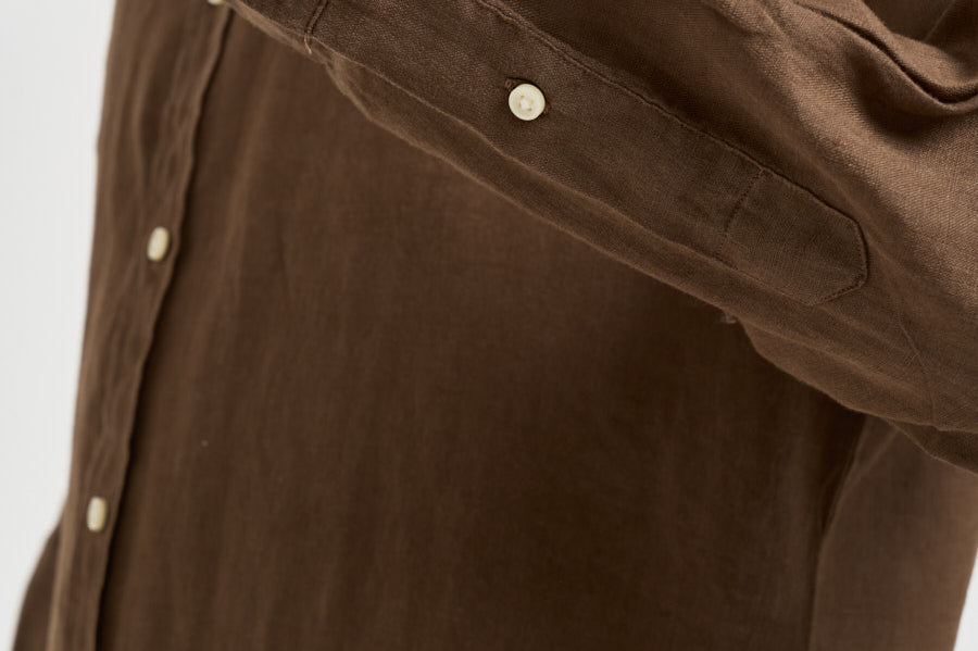 Camicia uomo in lino marrone 710968915 500 RALPH LAUREN 