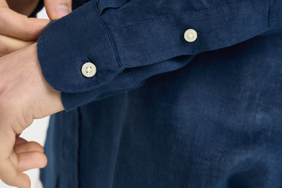 Camicia uomo in lino blu 710968915 506 RALPH LAUREN 