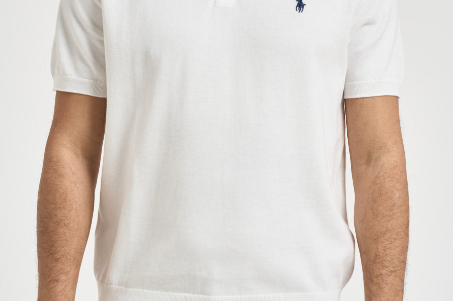 Polo uomo in maglia bianca 710980682 005 RALPH LAUREN 