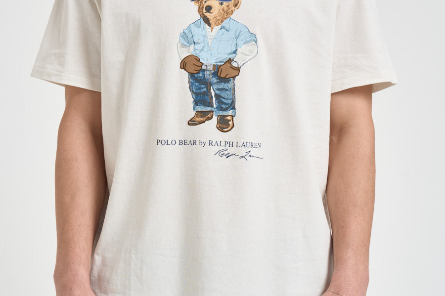 T-shirt uomo bear bianca 710B14615 001 RALPH LAUREN 