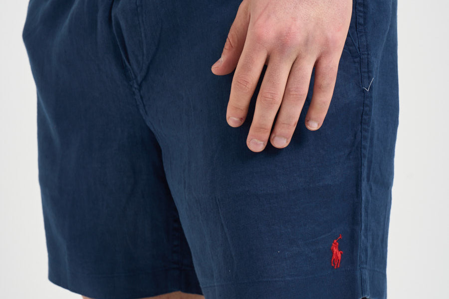 Bermuda uomo in lino blu 710P08205 001 RALPH LAUREN 