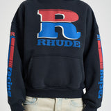 Felpa uomo con cappuccio blu notte HO06012 6011BLAKCREDBLUE RHUDE 