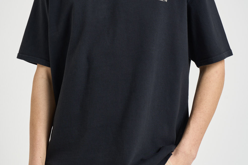 T-shirt uomo girocollo nera TT04012 6006BLACKWHITEYELLOW RHUDE 