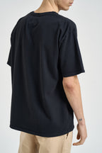 T-shirt uomo girocollo nera TT04012 6006BLACKWHITEYELLOW RHUDE 