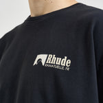 T-shirt uomo girocollo nera TT04012 6006BLACKWHITEYELLOW RHUDE 