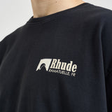 T-shirt uomo girocollo nera TT04012 6006BLACKWHITEYELLOW RHUDE 