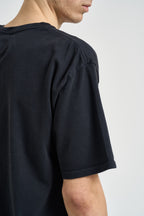T-shirt uomo girocollo nera TT04012 6006BLACKWHITEYELLOW RHUDE 