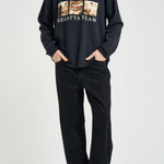 T-shirt uomo manica lunga con stampa nera TT14012 6009BLACK RHUDE 