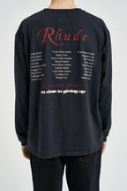 T-shirt uomo manica lunga con stampa nera TT14012 6009BLACK RHUDE 