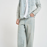 Camicia uomo in denim chiaro M26100006 PALECLOUD SAMSØE SAMSØE 