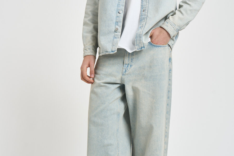 Camicia uomo in denim chiaro M26100006 PALECLOUD SAMSØE SAMSØE 
