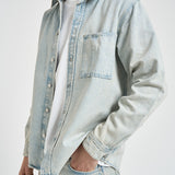 Camicia uomo in denim chiaro M26100006 PALECLOUD SAMSØE SAMSØE 