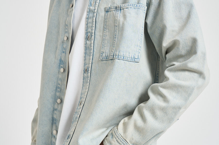 Camicia uomo in denim chiaro M26100006 PALECLOUD SAMSØE SAMSØE 