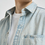 Camicia uomo in denim chiaro M26100006 PALECLOUD SAMSØE SAMSØE 