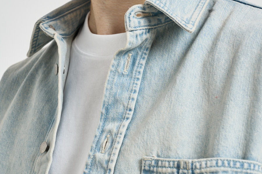 Camicia uomo in denim chiaro M26100006 PALECLOUD SAMSØE SAMSØE 