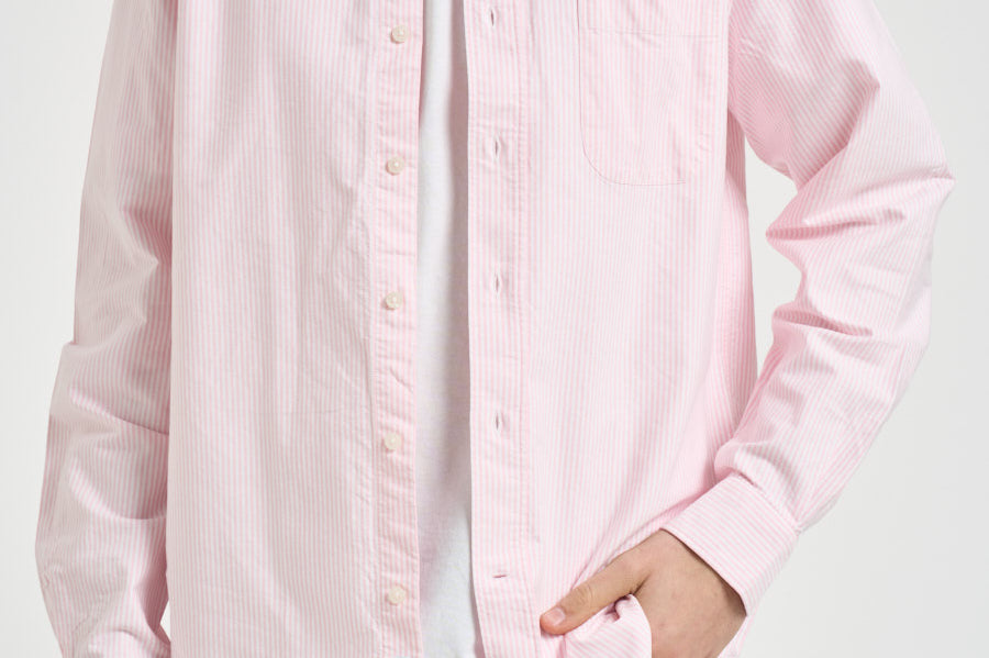 Camicia uomo in cotone a righe rosa e bianche 751271W A11 SEBAGO 