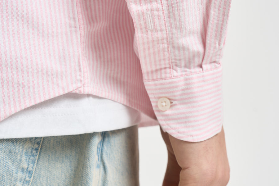 Camicia uomo in cotone a righe rosa e bianche 751271W A11 SEBAGO 