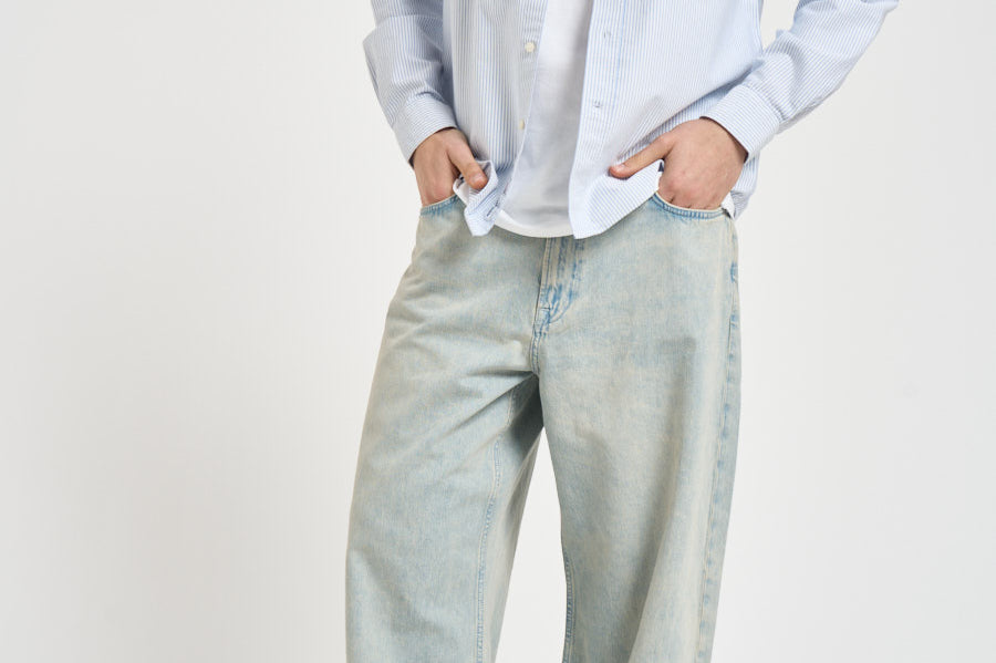 Camicia uomo in cotone a righe celeste e bianche 751271W A13 SEBAGO 