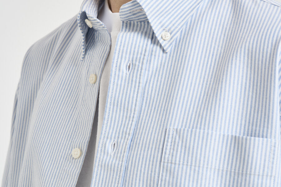 Camicia uomo in cotone a righe celeste e bianche 751271W A13 SEBAGO 