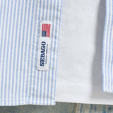 Camicia uomo in cotone a righe celeste e bianche 751271W A13 SEBAGO 