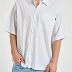 Camicia uomo a righe bianche e azzurre 705 LIGHT BLUE WOODBIRD 
