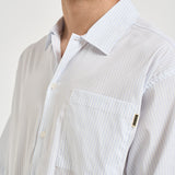 Camicia uomo a righe bianche e azzurre 705 LIGHT BLUE WOODBIRD 