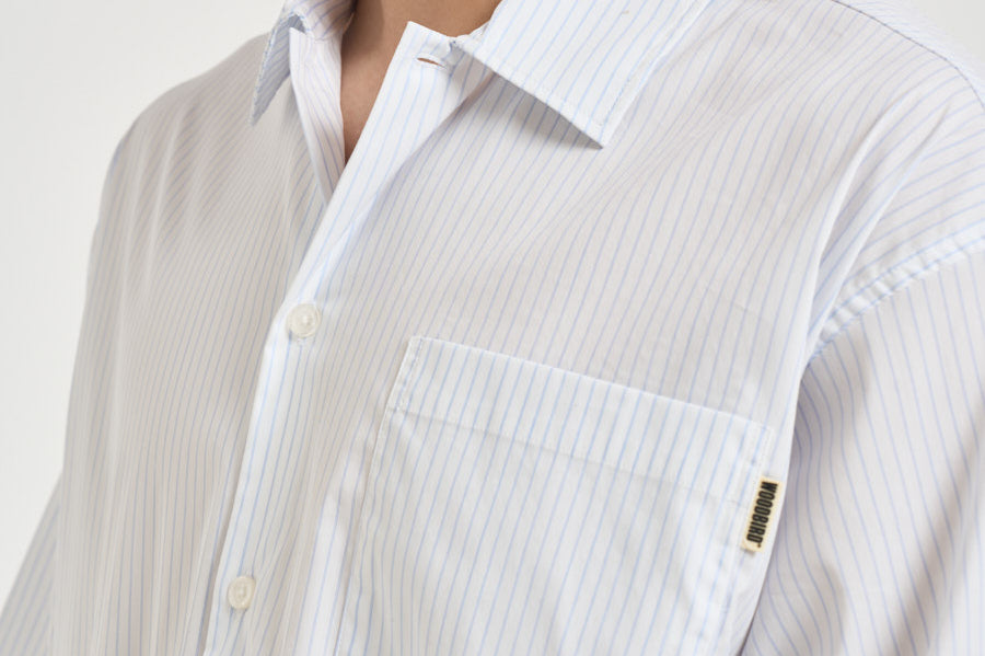 Camicia uomo a righe bianche e azzurre 705 LIGHT BLUE WOODBIRD 