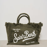 Borsa donna Vanity in lino verde VANITYLINEN 01189H MC2 SAINT BARTH 