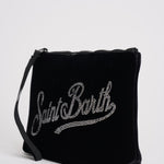 Pochette donna Aline nera in velluto e strass ALINE VLVTSTRASS00 MC2 SAINT BARTH 