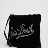 Pochette donna Aline nera in velluto e strass ALINE VLVTSTRASS00 MC2 SAINT BARTH 