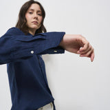 Camicia donna in lino blu 211970730 002 RALPH LAUREN 