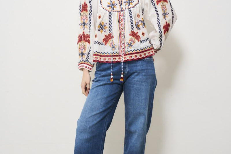 Camicia donna fantasia ricamata 332385 MARYS FARM RIO GLOBAL 