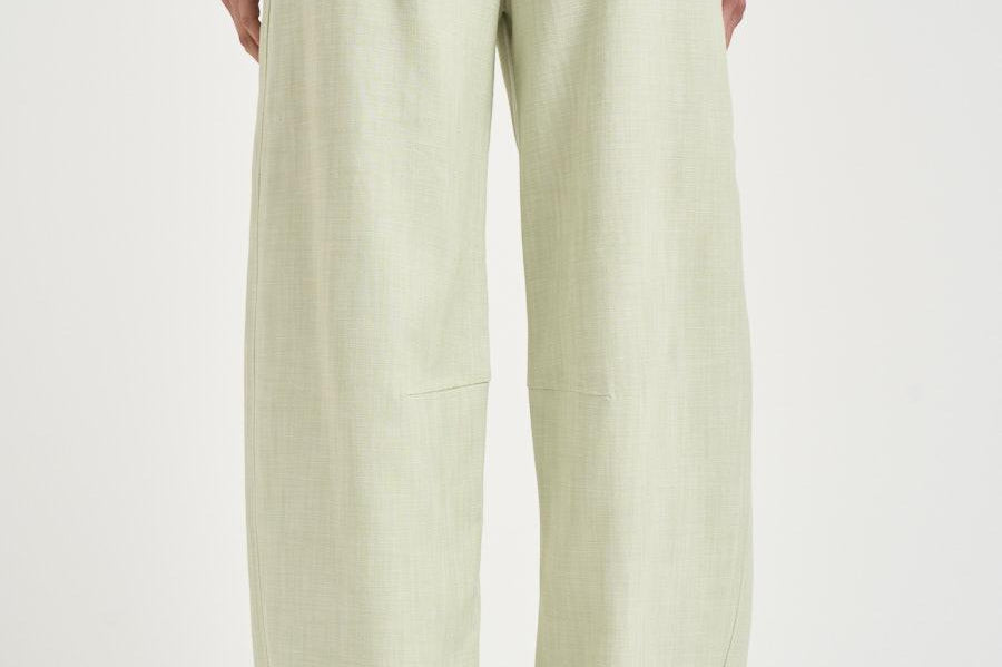 Pantalone donna a gamba dritta verde pastello 106492A2W6 LEXYS79 PINKO 