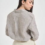 Camicia donna a righe marroni 211A96158 007 RALPH LAUREN 
