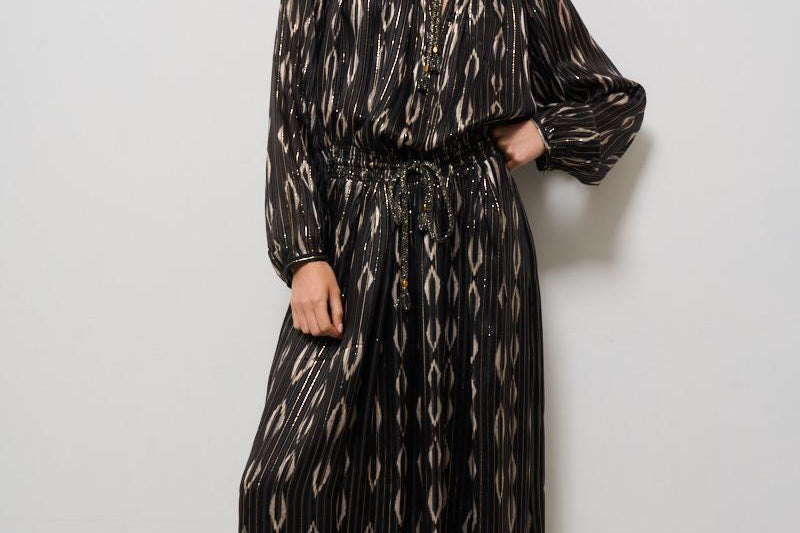 Abito donna Sana lungo fantasia nera RO0728FA C1J16IBKEC ISABEL MARANT 