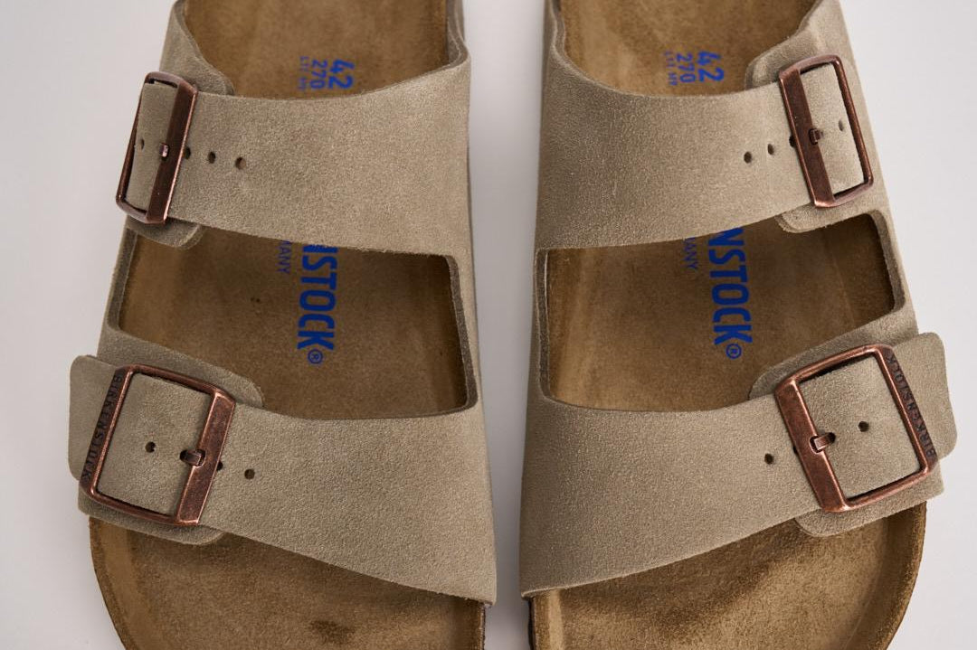 Sandalo arizona uomo in suede 951303U TAUPE BIRKENSTOCK 