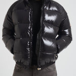 Piumino uomo in nylon lucido nero HUY015 0009 PYRENEX 