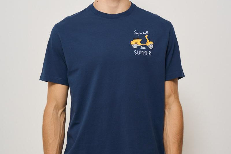 T-shirt uomo girocollo blu SPECIALSUMMER 61EMB MC2 SAINT BARTH 