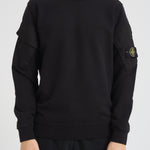 Felpa uomo girocollo nera 6100008 S0A20V0029 STONE ISLAND 