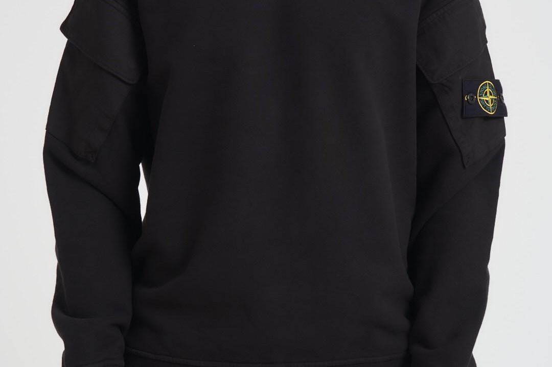 Felpa uomo girocollo nera 6100008 S0A20V0029 STONE ISLAND 