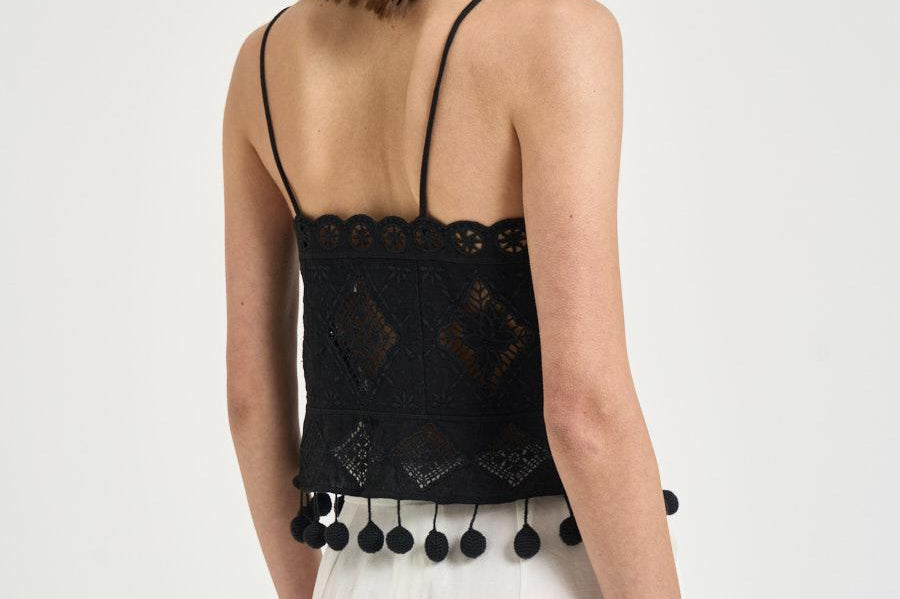 Top donna Nelssy in sangallo nero HT0859FA D2J01IBLACK ISABEL MARANT 