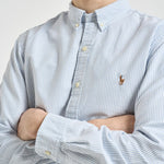 micia uomo Oxford a righe celeste 710549084 009 RALPH LAUREN 