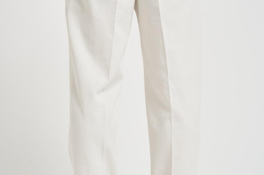Pantalone uomo doppia pinces bianco BELLOD 300016120 BRIGLIA 