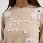 Maglia donna con ricamo beige NEWQUEEN PUPPIE11 MC2 SAINT BARTH 