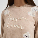 Maglia donna con ricamo beige NEWQUEEN PUPPIE11 MC2 SAINT BARTH 