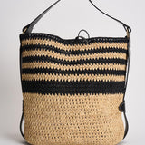 Borsa donna Bayia in rafia beige e nera PP0017FB D1X06MBKNL ISABEL MARANT 