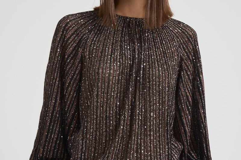 Maglia girocollo svasata in lamé N17 BK01CLS80E3 MISSONI 