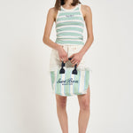 Canotta donna a righe verde e panna ADA 02677L MC2 SAINT BARTH 