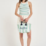 Canotta donna a righe verde e panna ADA 02677L MC2 SAINT BARTH 