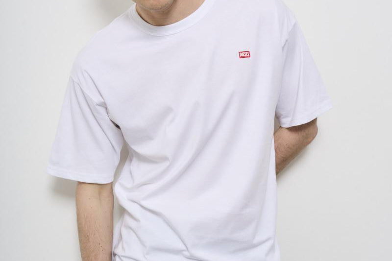 T-shirt uomo bianca girocollo A16400 0QIAM100 DIESEL 